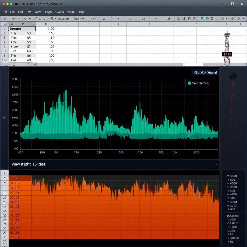 RF Frequency Scanner → Excel screenshot